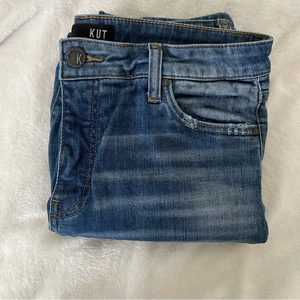 Kut from the Kloth Catherine Fab Ab High Rise Boyfriend Jeans Stretch Denim - Picture 15 of 16